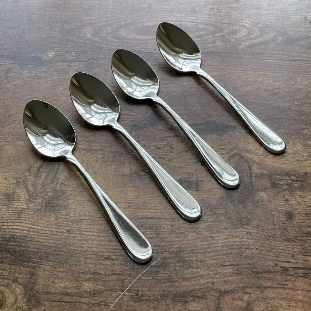 Oneida USA Flight Reliance Teasppons Spoons Set of 4 Stainless Steel USA Made